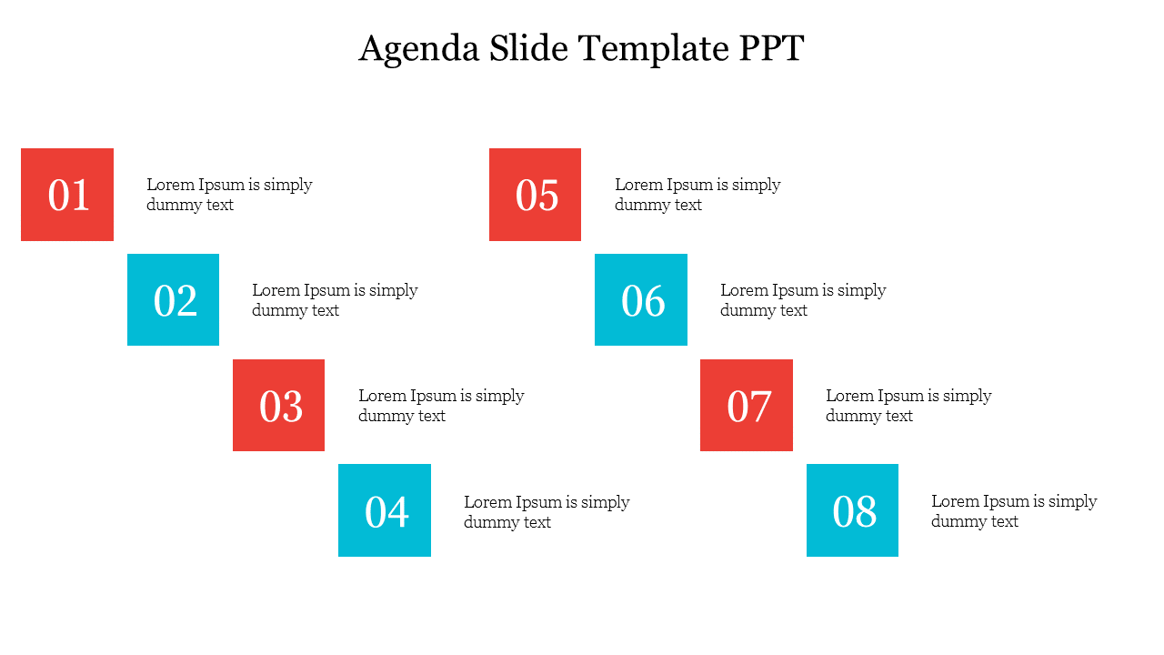 Free - 8 Noded Agenda Slide Template PPT and Google Slides